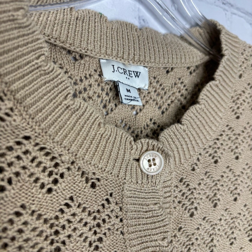 J. Crew Scalloped pointelle cardigan sweater - Picture 4 of 6
